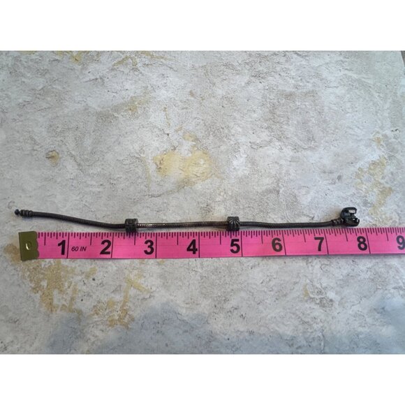 Pandora 925 Sterling Silver Snake Starter Bracelet with 2 Charm Clips Patina - Picture 4 of 5